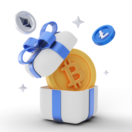 Crypto gift box wallet illustration