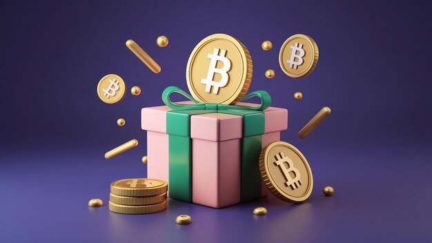 3D gold coins illustration representing a crypto airdrop reward